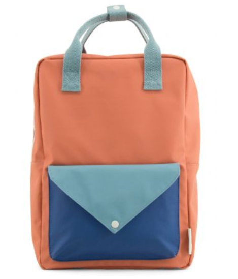 large backpack envelope rusty red/denim blue/ink blue